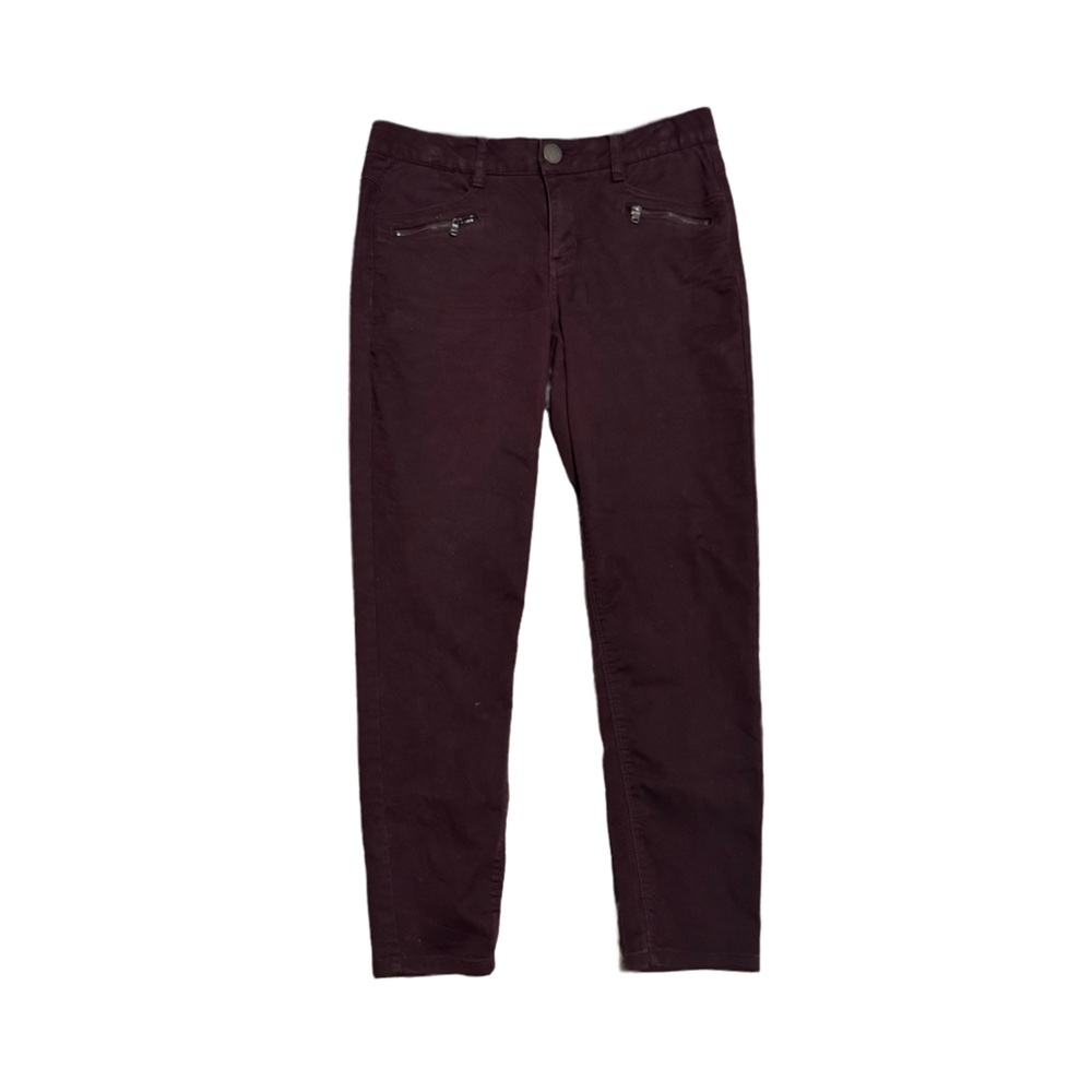 Democracy Jeans Women's 6 Ab Technology Maroon Skinny Stretch Denim - Picture 2 of 6